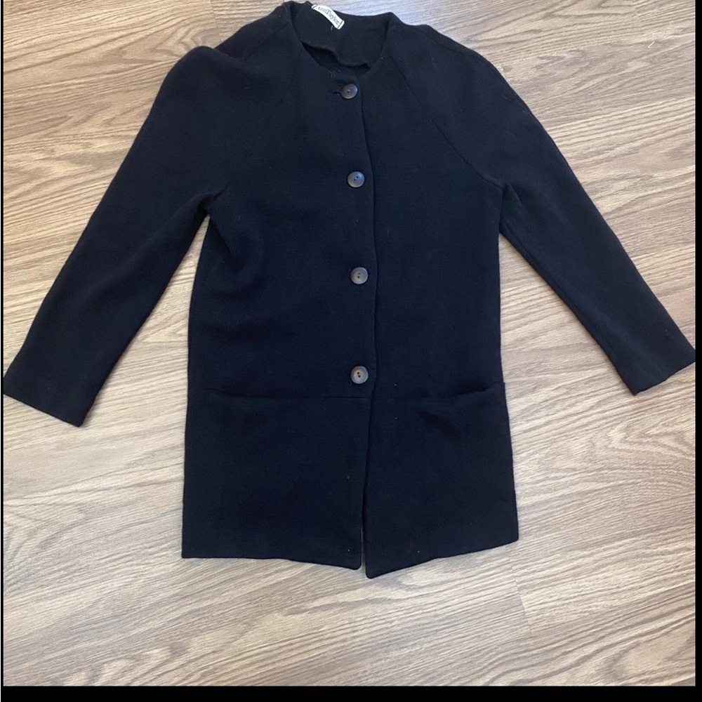 Ann Taylor Worsted Wool Women Size S  Bottom Up Sweater Jacket  USA MADE - Read